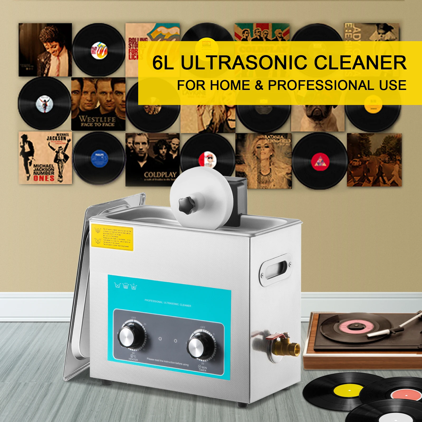 Vinyl Record Cleaner - SIHAO 6L ультразвуковой очиститель виниловых пластинок,