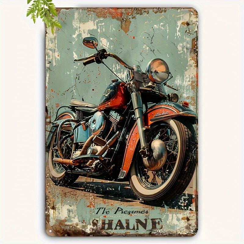 Vintage Collectible Plates - Винтажная металлическая табличка с изображением мотоцикла